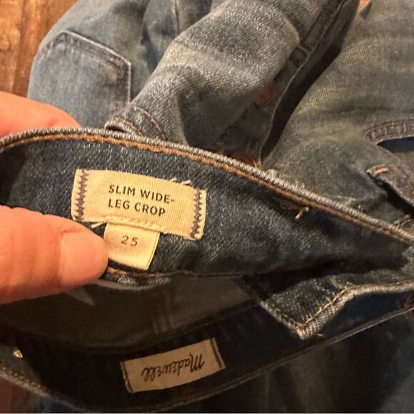 MADEWELL slim cut wide-leg jeans Olympia wash button front size 25 - Picture 5 of 8